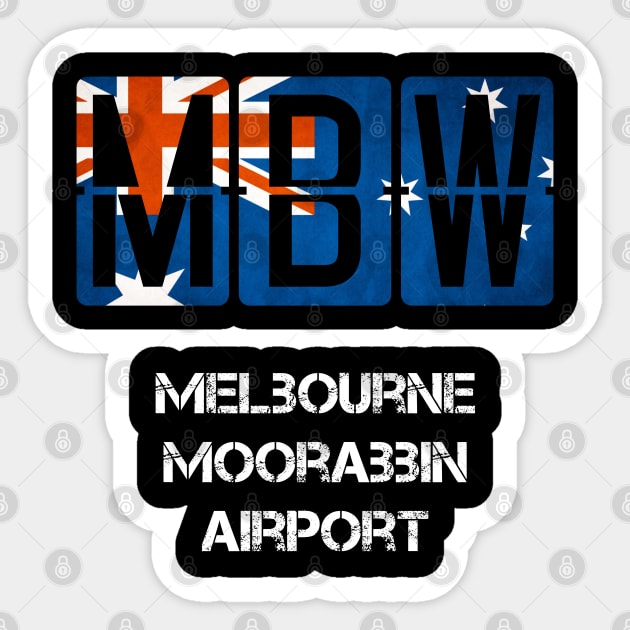 MBW Melbourne Moorabbin Airport code Sticker by Storeology